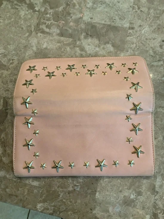 Jimmy Choo Blush Pink Star-Studded Leather wallet - Picture 16 of 16